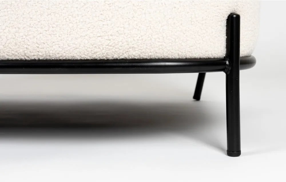 Canapea crem cu tapițerie din țesătură bouclé 125 cm Polly – White Label