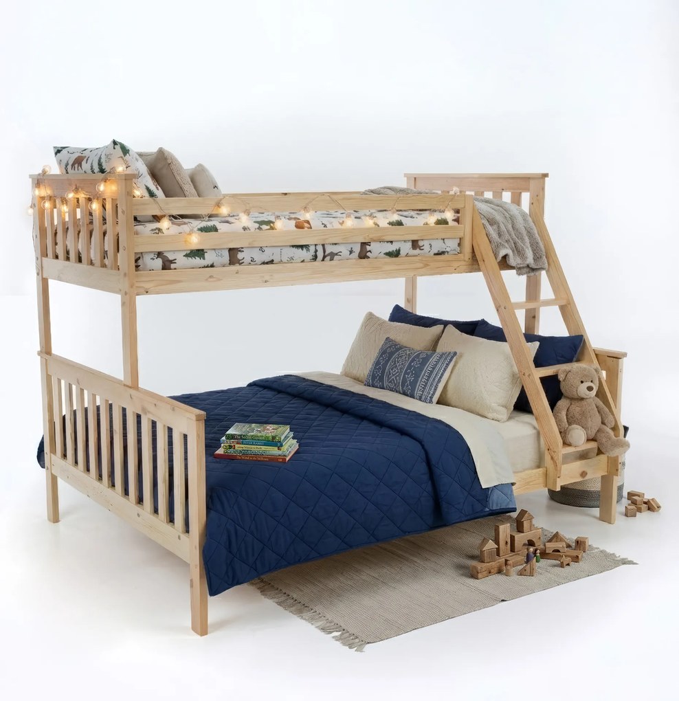 Patul supraetajat se poate descompune, pin natural, LUINI