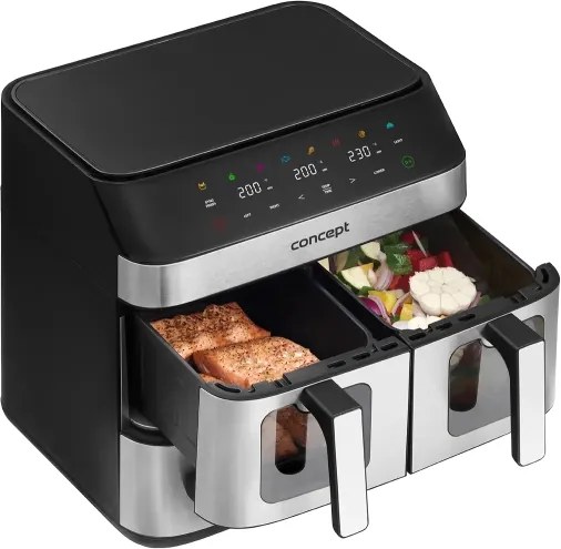 Concept FR9000 - Friteuză cu aer cald PIZZA TRIO 18,5 l 2700W/230V inox/negru