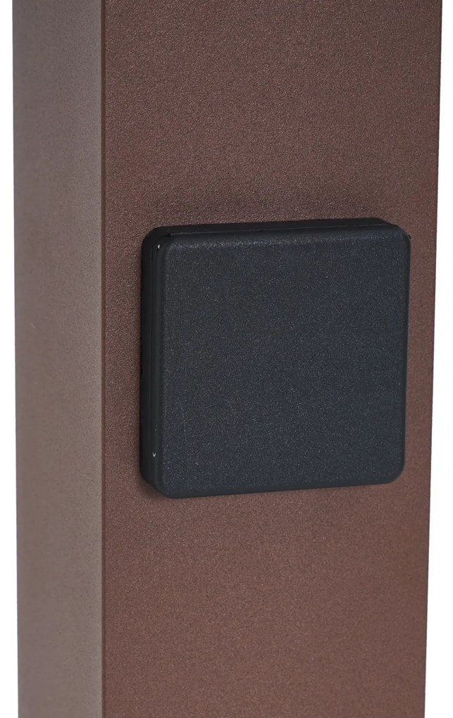 Lampa de exterior industrială maro rugină cu sticlă fumurie 70 cm cu senzor crepuscular IP44 - Denmark