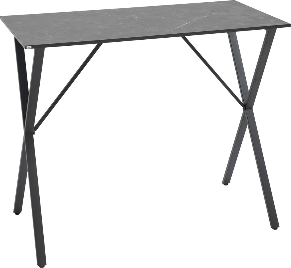 HOMCOM Masă de Bar Rectangulară pentru 4, Blat Efect de Marmură, Design Modern, 120x60x102 cm, Negru | Aosom Romania