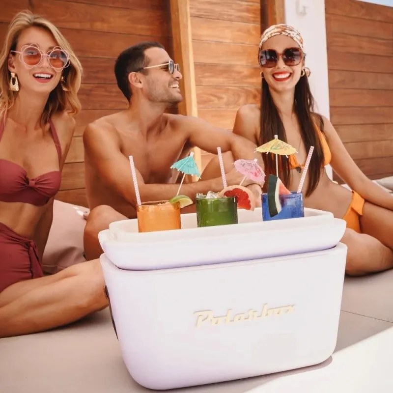 Geanta frigorifica Polarbox Pop, 12 litri, Polistiren AIRPOP, 5-15°C pana la 24 h, Albastru/Roz