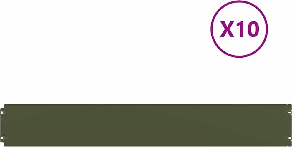 vidaXL Borduri de gazon 10 buc Verde olive Oțel laminat la rece