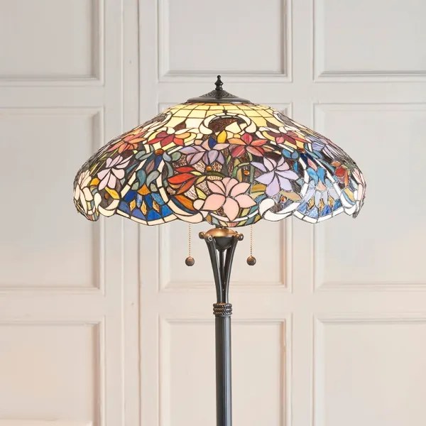 Endon 64323 - Lampă de podea Tiffany SULLIVAN, 2xE27/60W/230V, Ø 56 cm