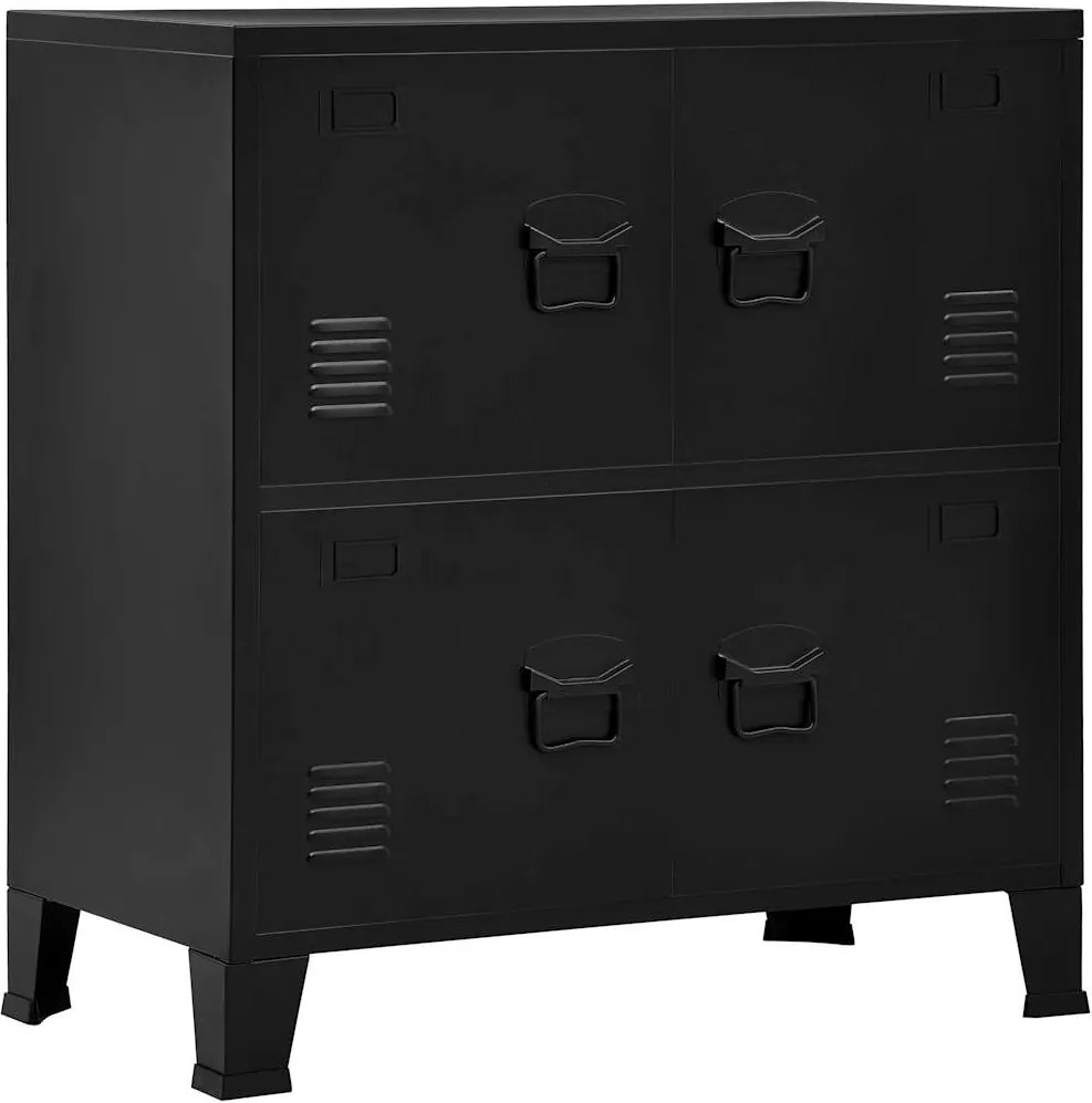 vidaXL Dulap industrial de depozitare, negru, 75x40x80 cm, oțel