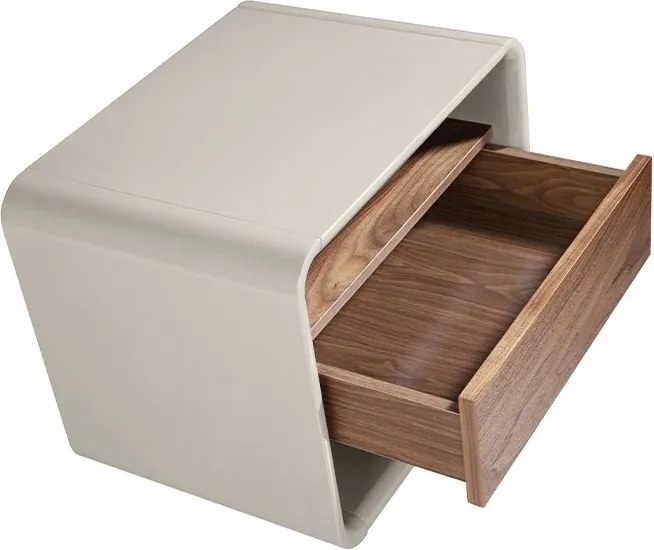 Masuta, Noptiera furnir din lemn de nuc si MDF lacuit, Anna