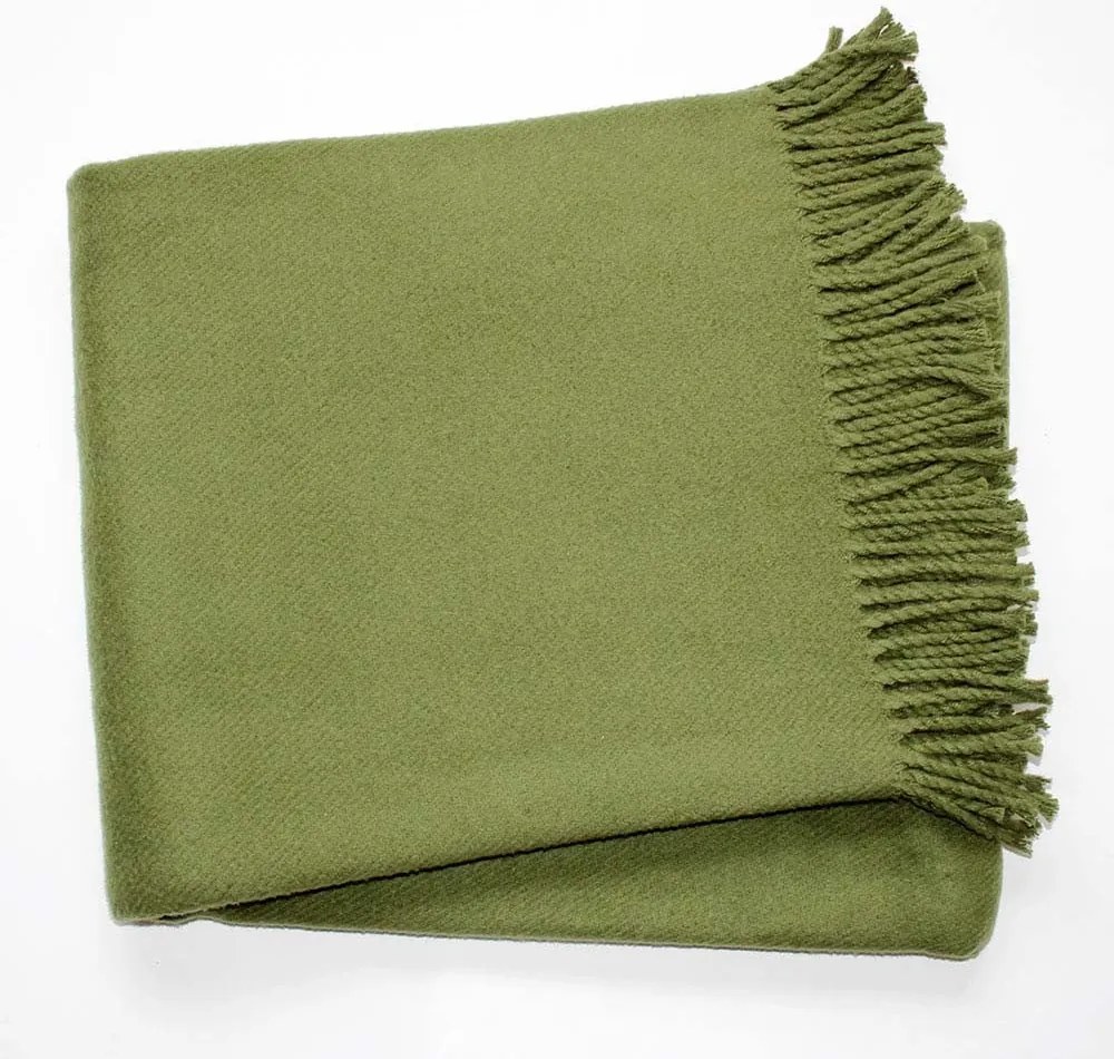Pled din amestec de bumbac Euromant Basics, 140 x 180 cm, verde