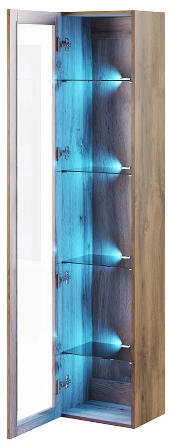 Vitrină Zylia (Alb + Alb lucios) (iluminat LED RGB color). 1058207