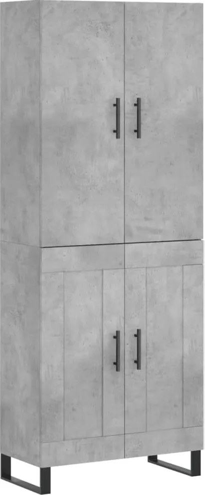 vidaXL Dulap înalt, gri beton, 69,5x34x180, lemn compozit