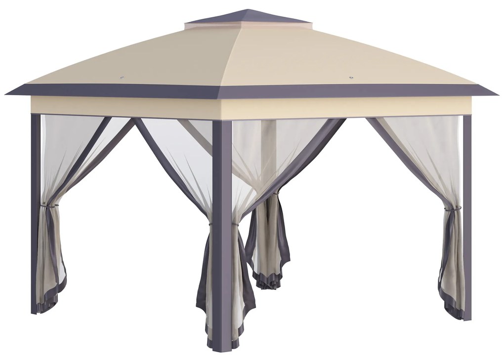 Outsunny foisor de gradina, pliabil, 330x330x288cm, bej | Aosom Ro