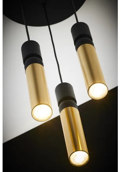 Lustră pe cablu Jupiter 2016 ALAS 3xGU10/10W/230V auriu/negru