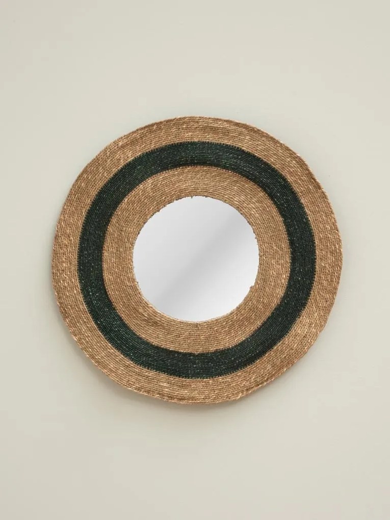 Oglinda de perete din iuta naturala D60cm Reed