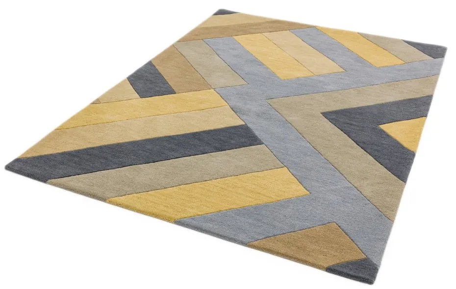 Covor Asiatic Carpets Big Zig, 120 x 170 cm, gri-galben
