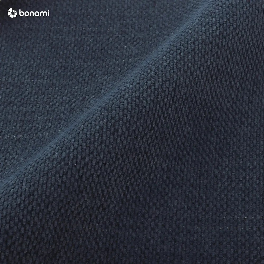 Pat matrimonial albastru închis tapițat cu spațiu de depozitare cu somieră 180x200 cm Kelp – Micadoni Home