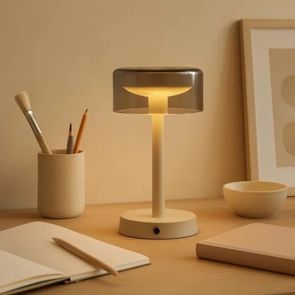 Brilliant - Lampă LED de birou RAZOR, reîncărcabilă, cu reglare a luminozității și control tactil, LED/2,5W/5V 2700K IP44, gri