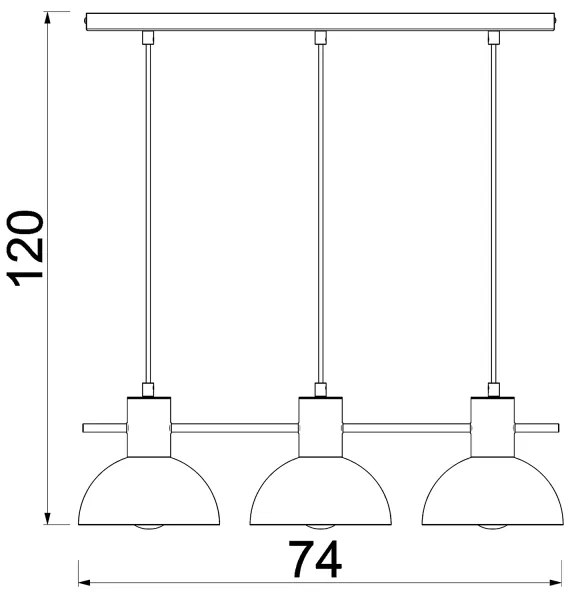 Lustră pe cablu ESTATE MINI 3xE27/15W/230V albastru