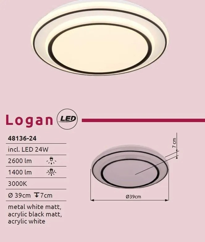 Plafoniera LED design slim LOGAN