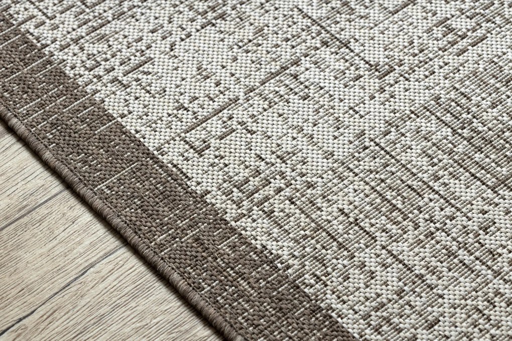 Covor sisal Floorlux 20401 Cadru şampanie si taupe