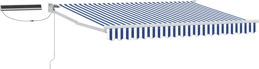 vidaXL Cort electric retractabil Albastru și Alb 3,5 x 2 m