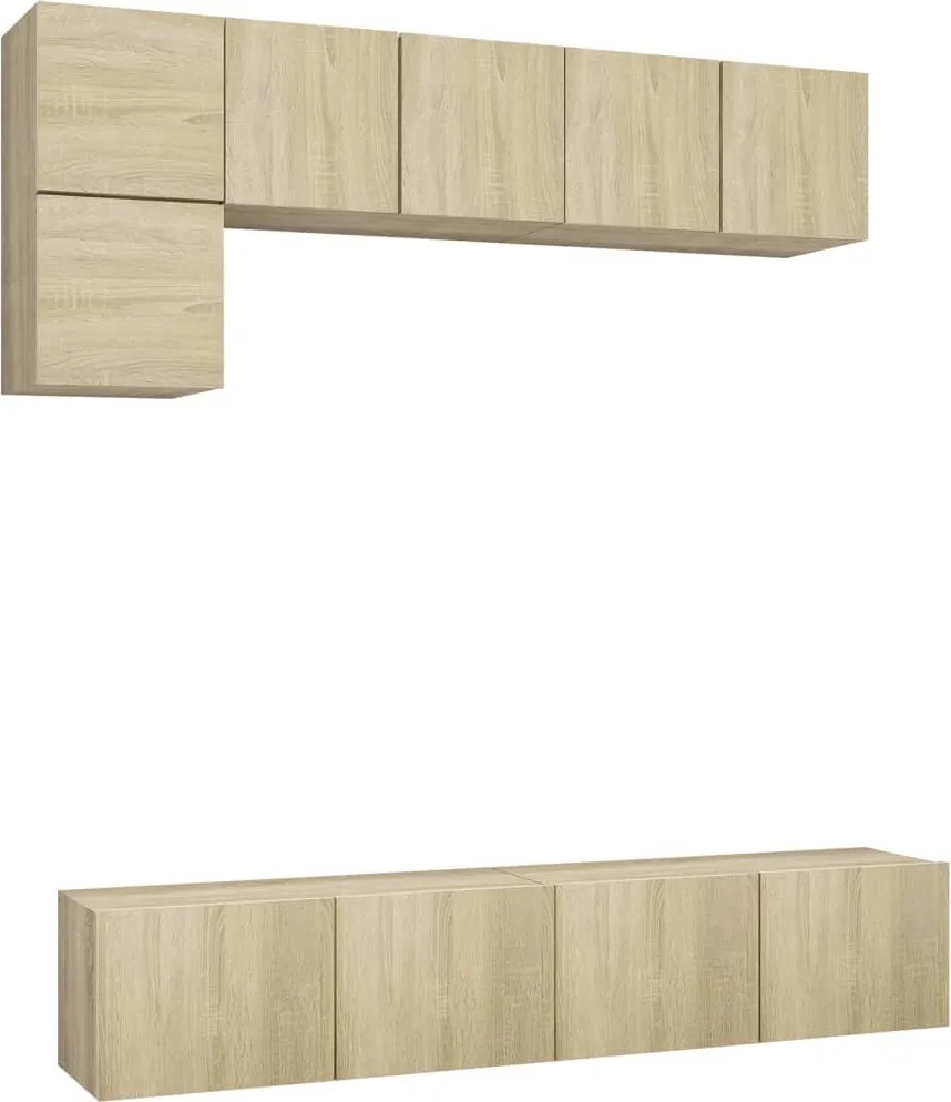 vidaXL Set de dulapuri TV, 5 piese, stejar sonoma, lemn prelucrat