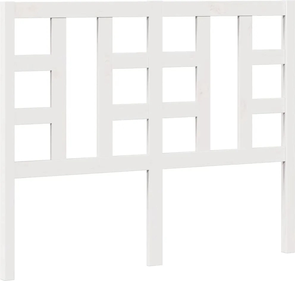vidaXL Tăblie de pat, alb, 126x4x100 cm, lemn masiv de pin