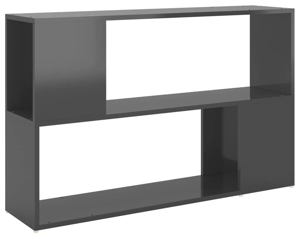 809178 vidaXL Bibliotecă, gri extralucios, 100x24x63 cm, PAL
