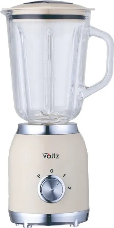 Blender Voltz OV51162G, 600 W, 1,5 l, 2 viteze + functie Pulse, Recipient din sticla, Crem