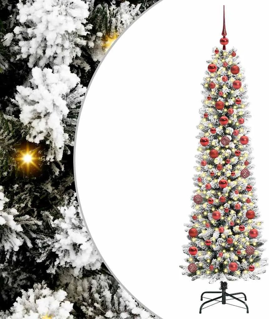 vidaXL Brad de Crăciun artificial Alb 180 cm PVC și metal și plastic