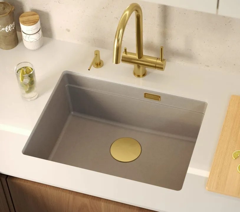 Baterie de bucatarie REA Caren auriu periat