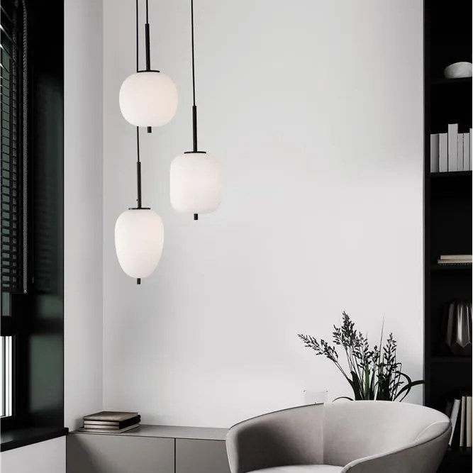 Lustra cu 3 pendule modern Lato negru