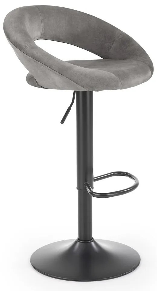 Scaun de bar Kaiden, gri/negru