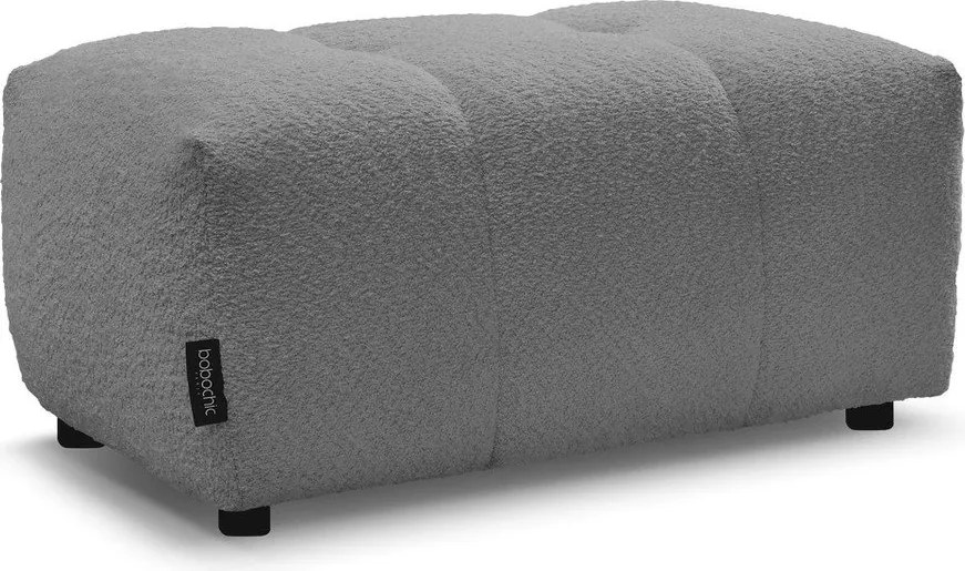 Taburet gri cu tapițerie din țesătură bouclé Roxelane – Bobochic Paris