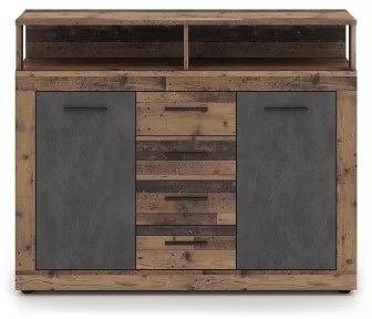 Comodă RUNA, maro închis/antracit