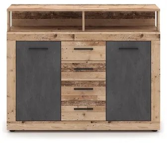 Comodă RUNA, maro deschis/antracit