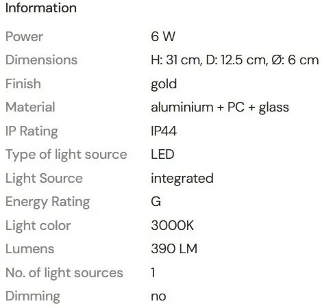 Aplica LED baie iluminat elegant IP44 Fayette H-31cm