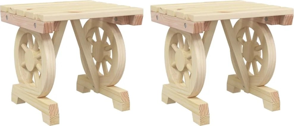 vidaXL Taburete de grădină, 2 buc., lemn masiv de brad