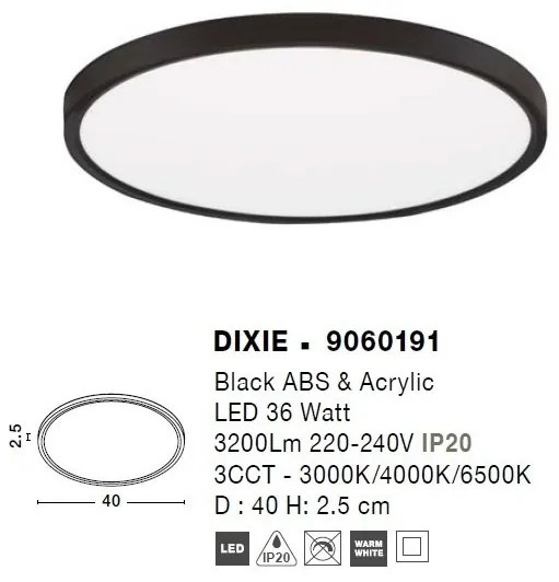 Plafoniera LED design slim DIXIE 40cm