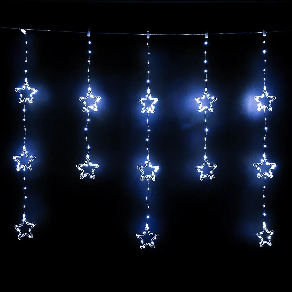 Ghirlandă luminoasă pentru exterior Stars, 120x120 cm LED, alb rece, temporizator, 8 funcții, 120 cm