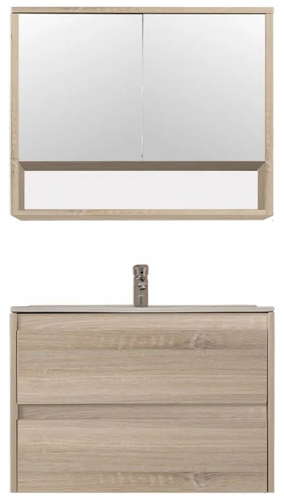 Mobilier complet de baie Porto 80 în culoarea stejarului Sonoma