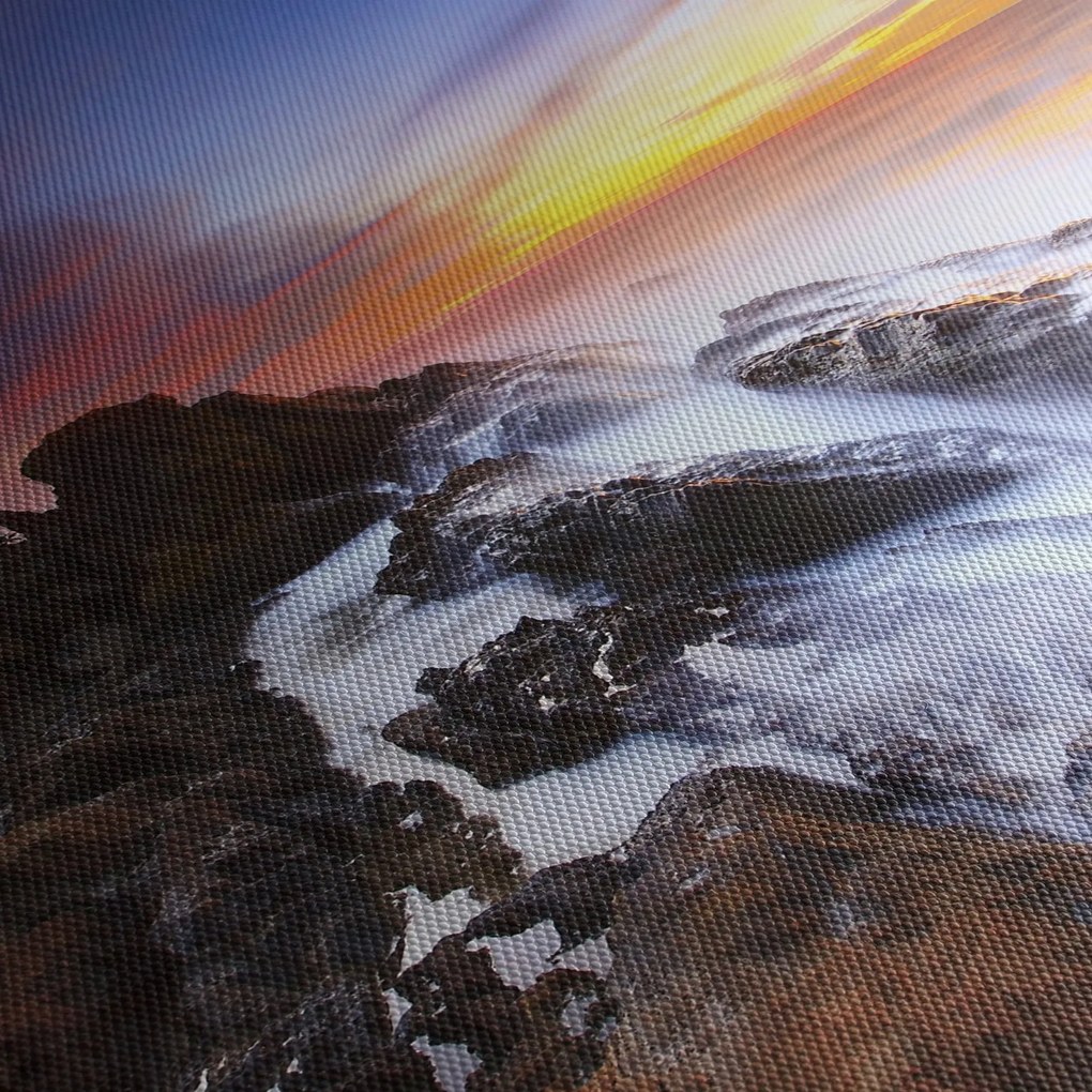 Tablou cu munți în ceață (120x50 cm)