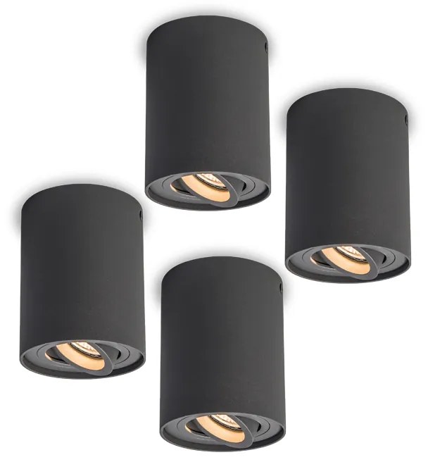Set de 4 spoturi rotative și orientabile gri închis - Rondoo up