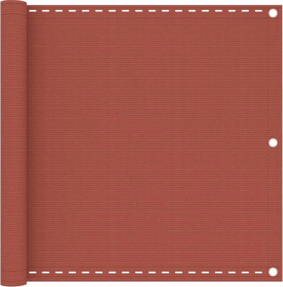 vidaXL Paravan de balcon, cărămiziu, 90x400 cm, HDPE