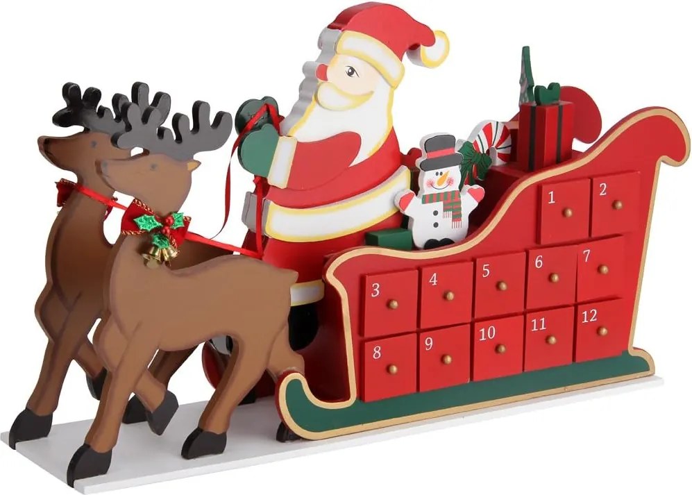 Calendar de Advent NIKOLAS, 52x31x13cm, multicolor Spielwerk