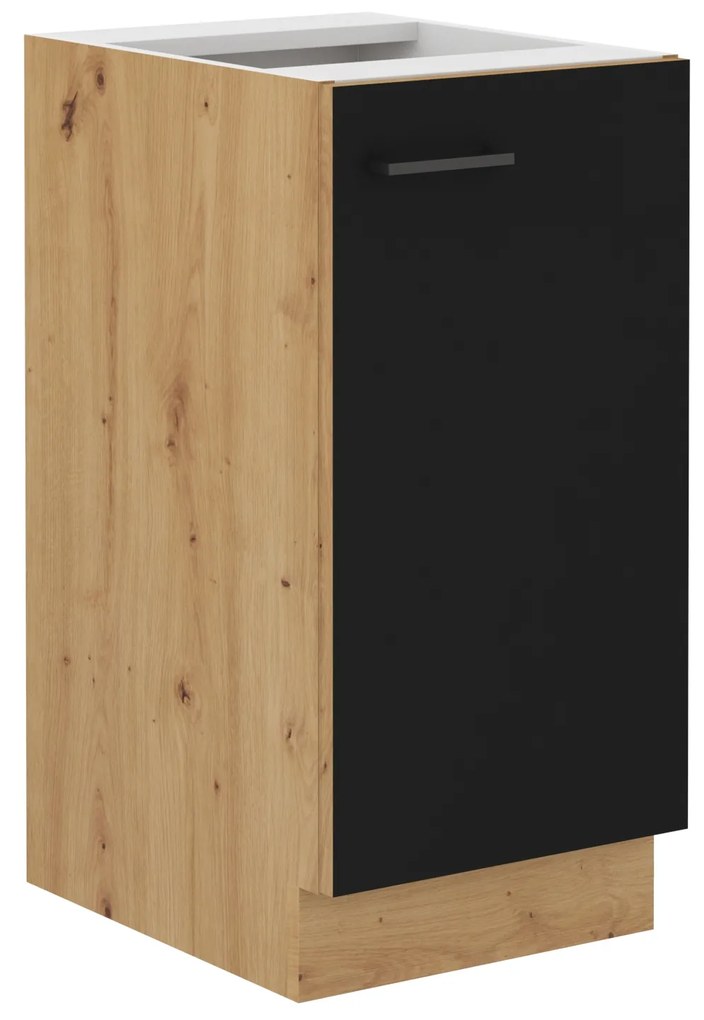 Dulap inferior de bucătărie Miraluna (Stejar artisan + Negru mat). 1062351