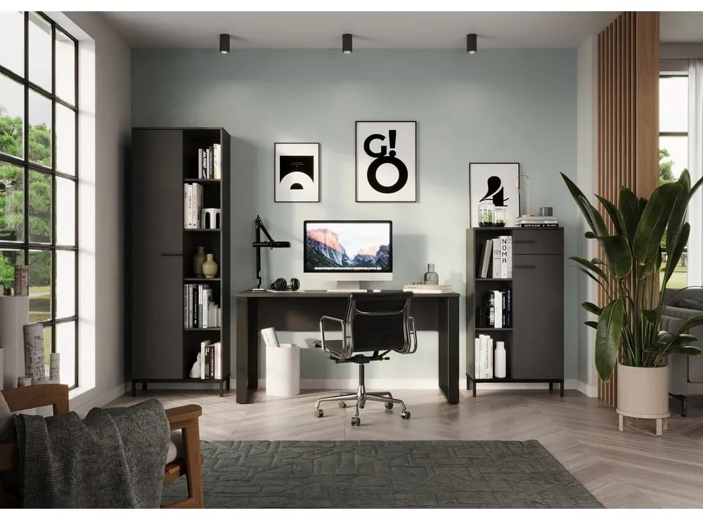 Bibliotecă gri antracit 64x120x34 cm Rovigo – Germania