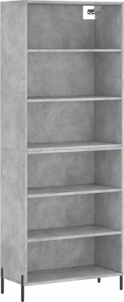 vidaXL Dulap înalt, gri beton, 69,5x32,5x180 cm, lemn compozit