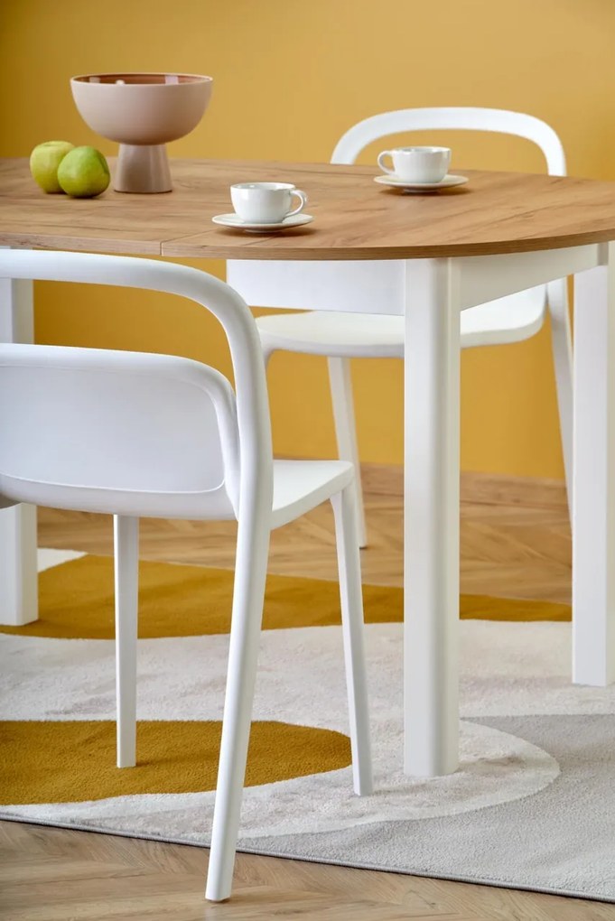 Masa extensibilă Ringo stejar/alb – L102-142xl102xh76 cm