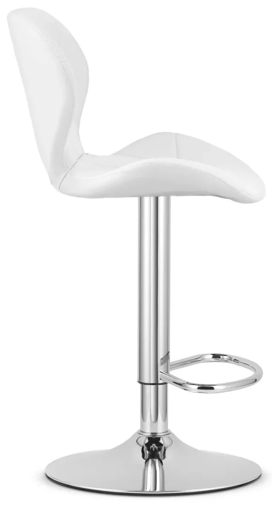Scaun de bar alb WEST din piele ecologica