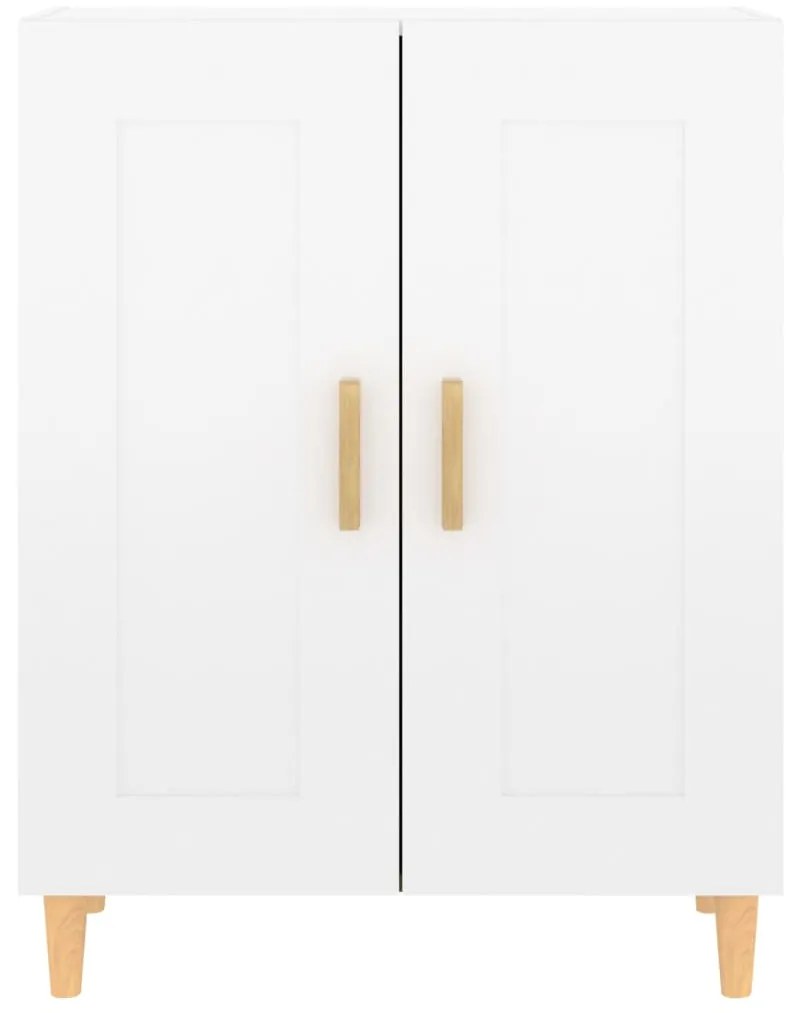 Servanta, alb extralucios, 69,5x34x90 cm, lemn compozit Alb foarte lucios, 1