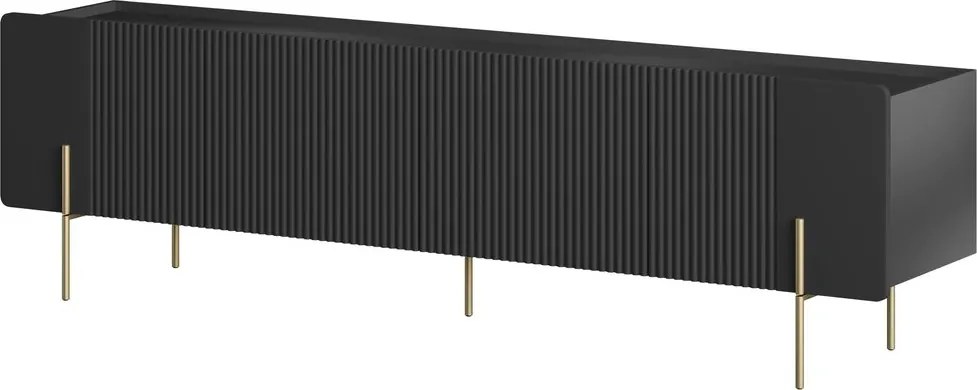 Dulap TV Malmi 200 cm - negru mat / picioare aurii